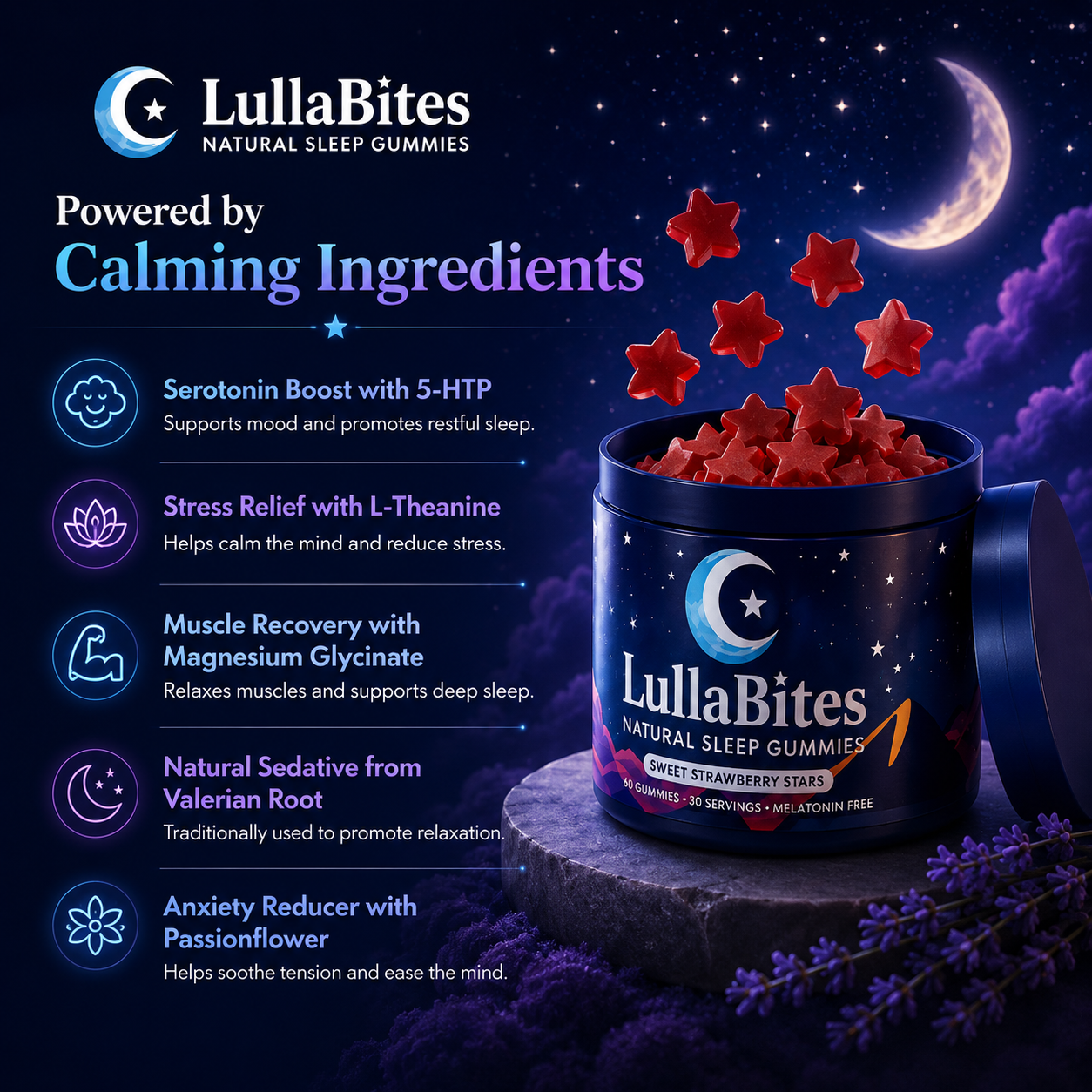 LullaBites Deep Sleep Gummies